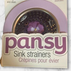Pansy Sink Strainer with Purple Flower